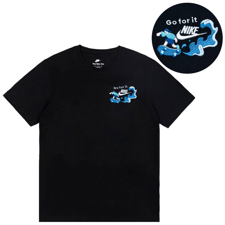 Nike Nike T Shirts Unisex Black Crew Neck Thin Straight Fit