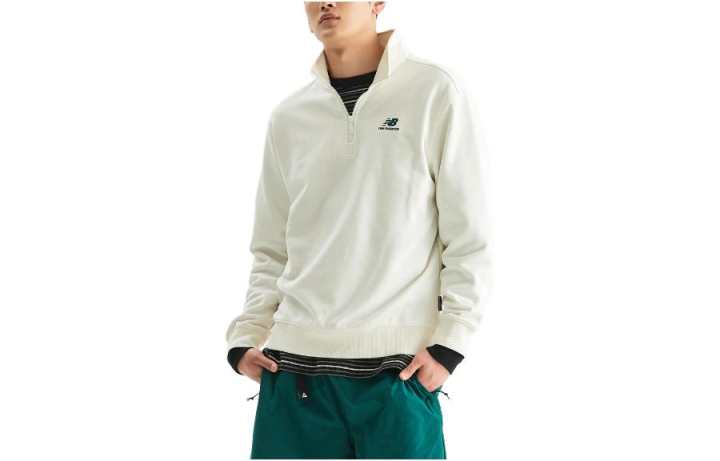 New Balance New Balance Sweatshirts Men's White Stand Collar Moderate Regular