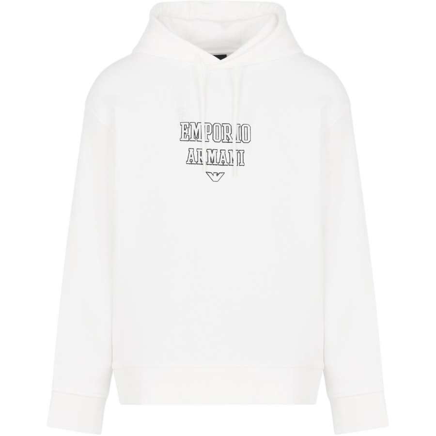 EMPORIO ARMANI Logo Embroidered Drawstring Hoodie