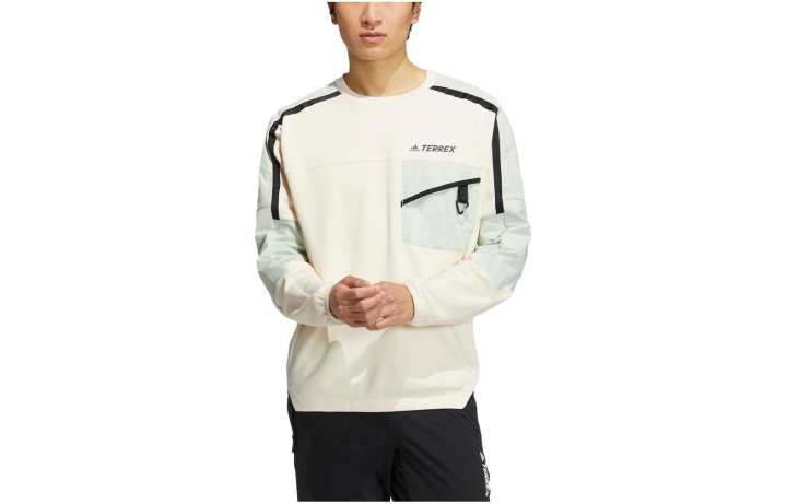 Adidas Adidas Sweatshirts Men's Light Beige/Linen Green Crew Neck Moderate Regular