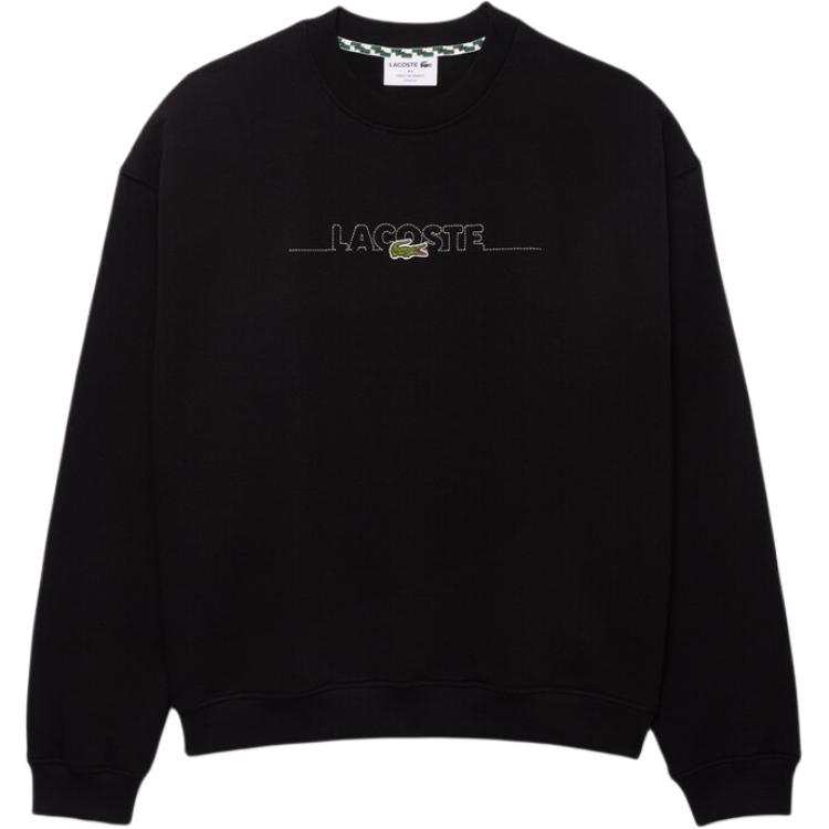 LACOSTE Sweatshirts Men's Black Crew Neck Moderate
