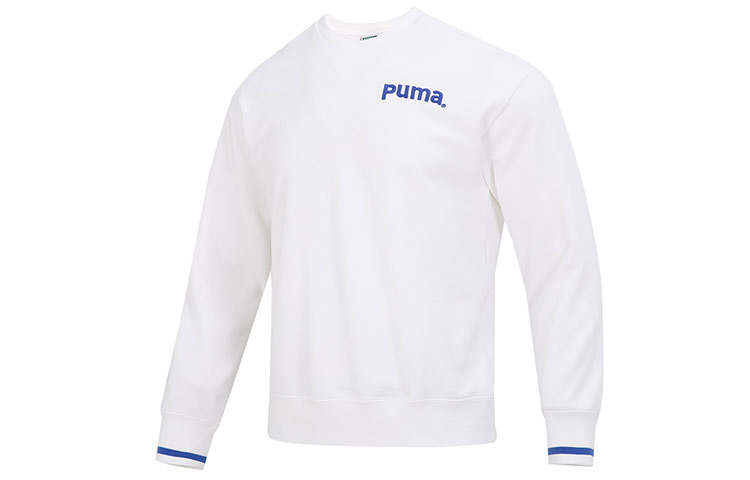 PUMA PUMA Sweatshirts Men's White Crew Neck Moderate Regular