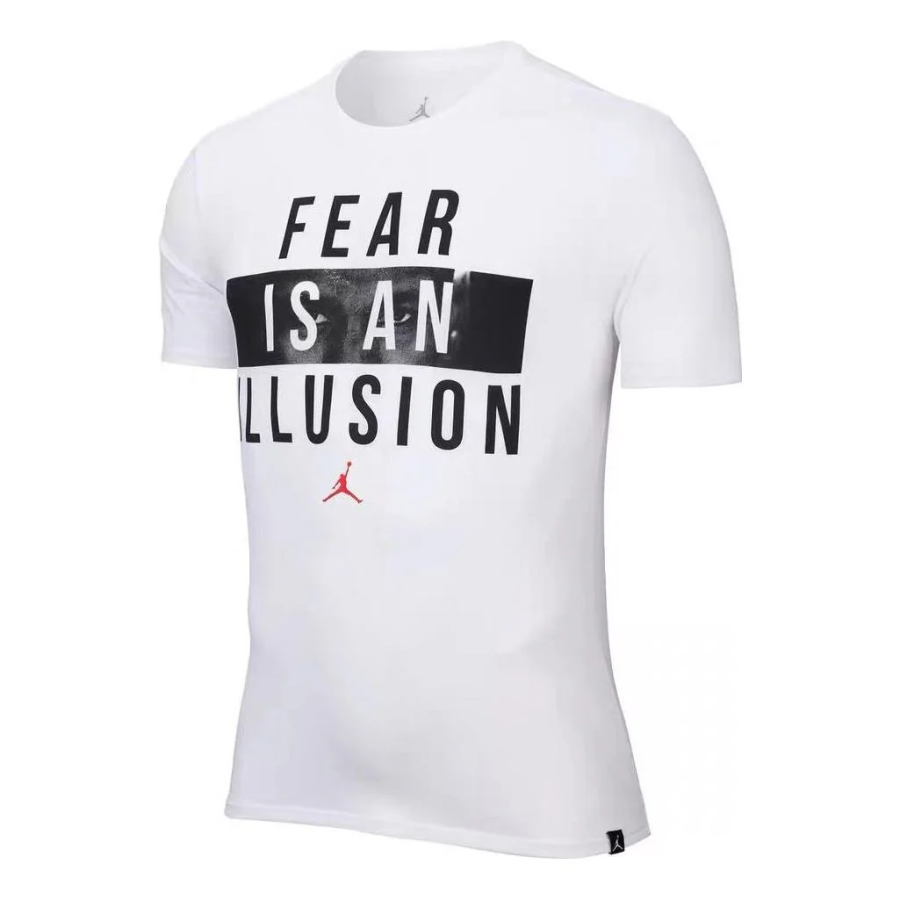 Jordan Jordan T Shirts Men's White Crew Neck Moderate Straight Fit