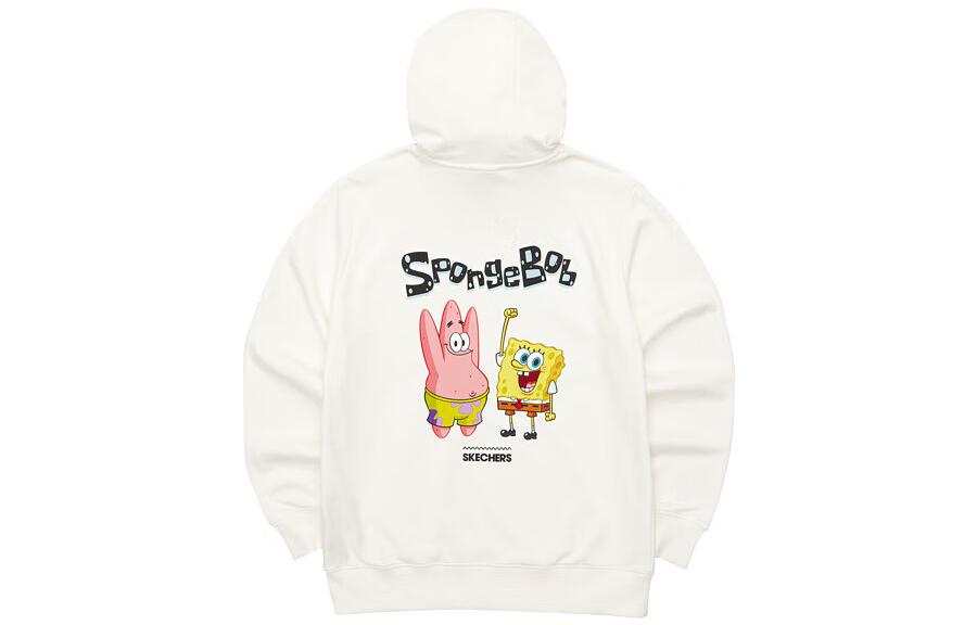 Skechers SpongeBob SquarePants Sweatshirts Unisex Marshmallow White/0074 Hooded Moderate Regular