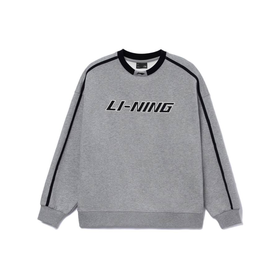 Li-Ning Li Ning Sweatshirts Unisex Gray Crew Neck Moderate Other