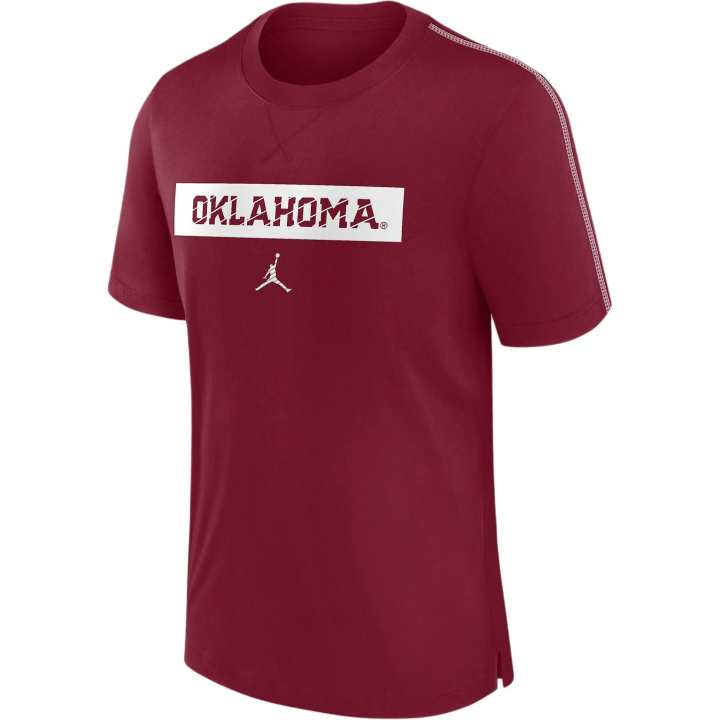 Jordan Jordan Oklahoma Sooners Sideline Player Men's Nike Dri FIT College T Shirt