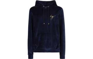 Giuseppe Zanotti 【Best of: PromotionsPrevious Season】logo-embroidered velvet hoodie