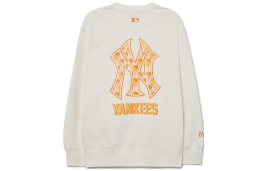 MLB New York Yankees Sweatshirts Unisex Ecru Crew Neck Moderate Regular