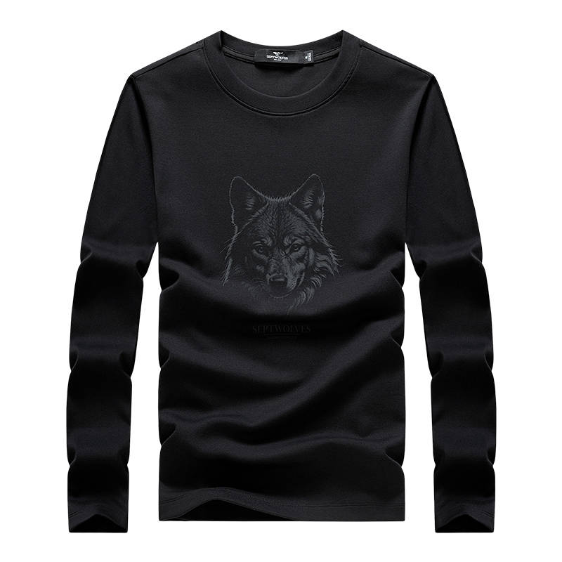 SEPTWOLVES T Shirts Men's Crew Neck Moderate Straight Fit