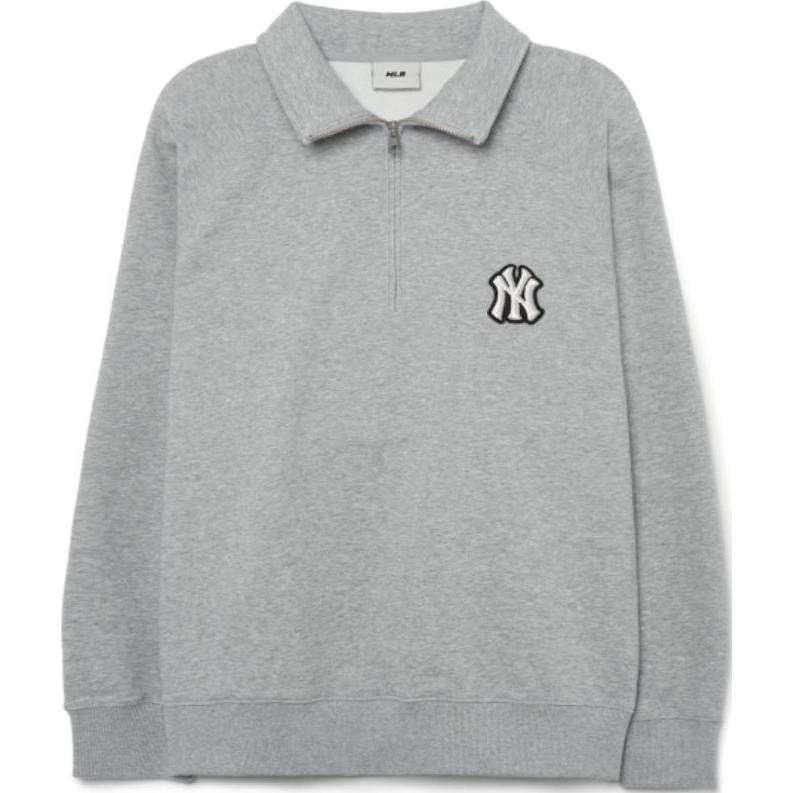 MLB MLB Sweatshirts Unisex Gray Polo Collar Moderate Regular