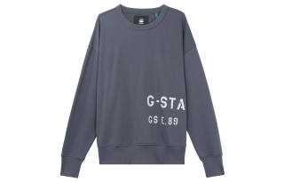 G-STAR RAW G STAR RAW Sweatshirts Men's Gray Blue Crew Neck Moderate Other