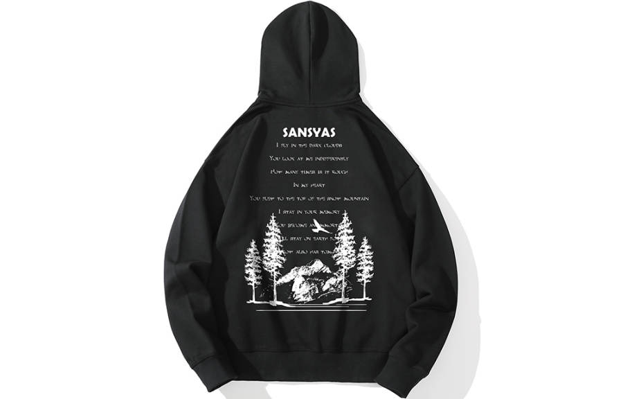 SANSYAS Sweatshirts Unisex Hooded Moderate Regular
