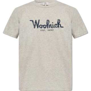 WOOLRICH Logo Embroidered Crewneck T Shirt