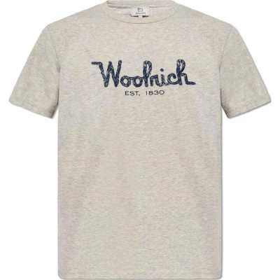 WOOLRICH Logo Embroidered Crewneck T Shirt