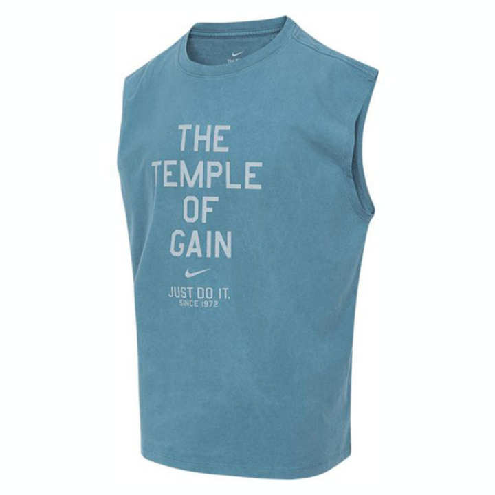 Nike Nike Tank Tops Men's Blue Crew Neck Moderate Straight Fit