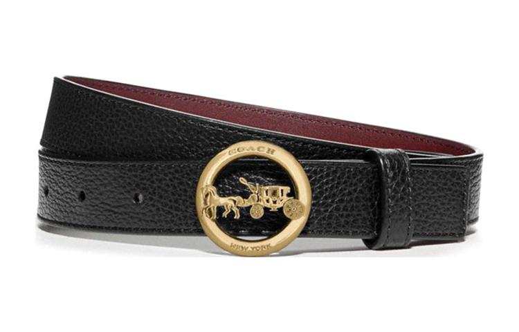 COACH COACH Leather Belts Women's Black Width 2.5cm