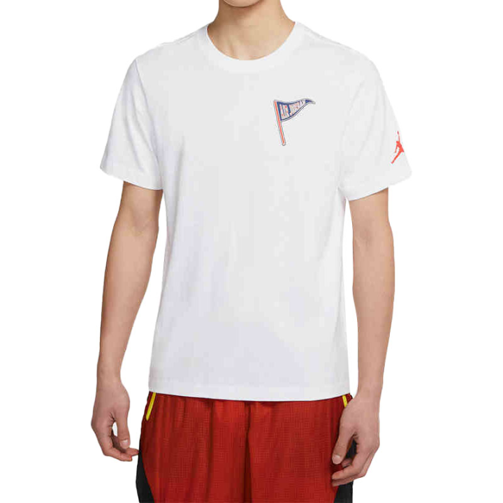 Jordan Jordan T Shirts Men's White Crew Neck Moderate Straight Fit