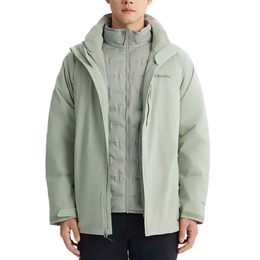 Columbia FW/AW21 Waterproof And Windproof To Keep Warm Windbreaker Jacket Men's Gray Green
