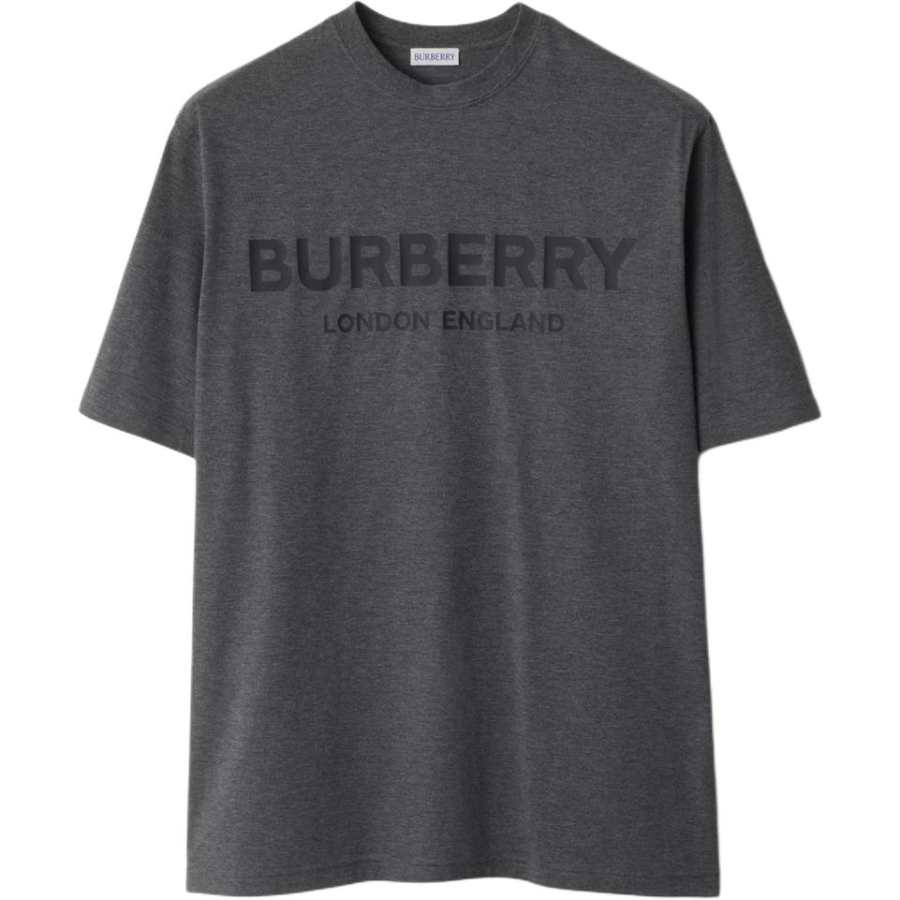 Burberry T Shirts Men's Gray Crew Neck Moderate