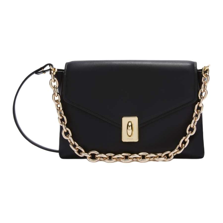 Furla Calfskin One Shoulder Handbag Women's Black
