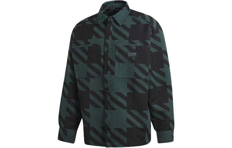 Adidas Originals Shirts Men's Black Green Lapel Moderate Other