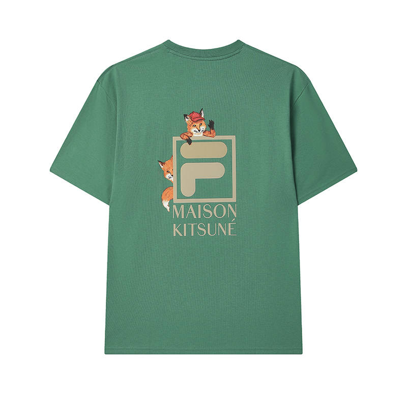 FILA x Maison Kitsune Little Fox T Shirt Unisex Moro Green