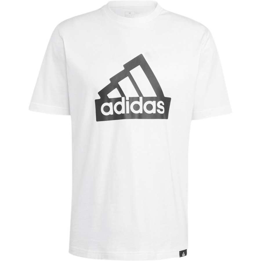 Adidas Adidas T Shirts Men's White Crew Neck Moderate Straight Fit