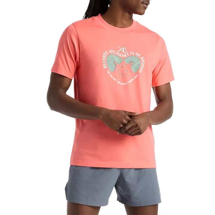 New Balance New Balance T Shirts Men's Red Crew Neck Moderate