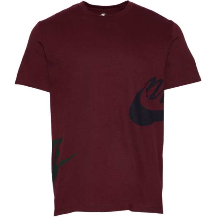 Nike Nike T Shirts Men's Burgundy Crew Neck Moderate Straight Fit