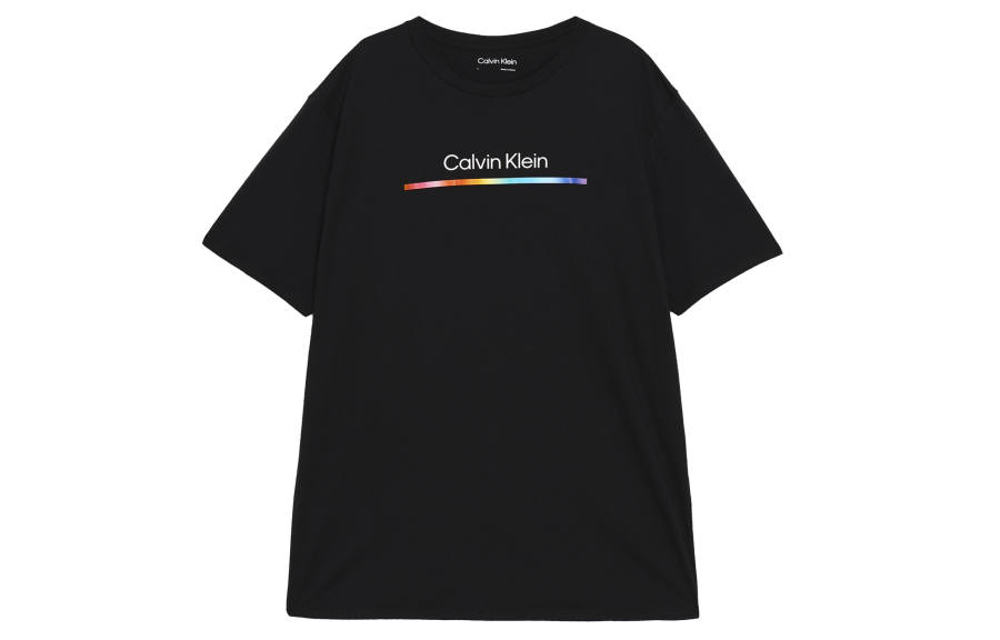 CALVIN KLEIN Rainbow Series T Shirt Men's Space Black