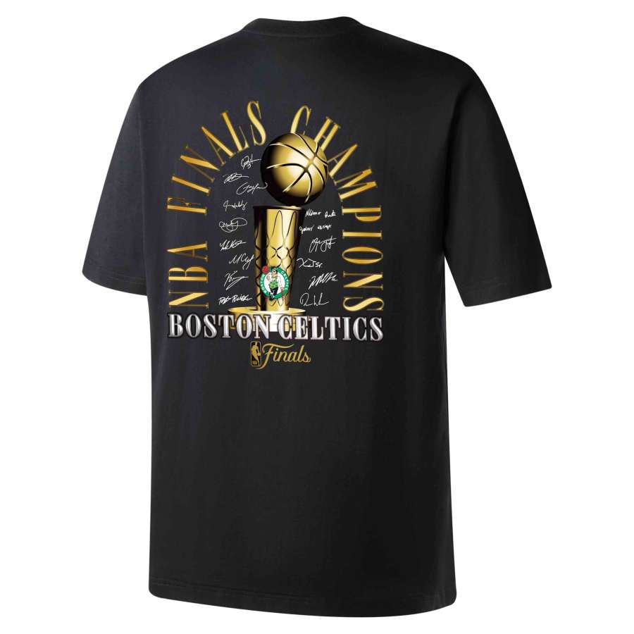 NBA Champion Commemoration Collection T Shirts Unisex Black Crew Neck Moderate