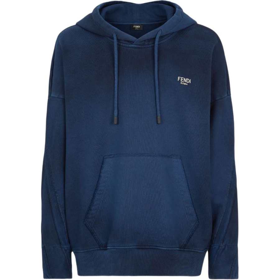 FENDI Logo Lettering Drawstring Hoodie