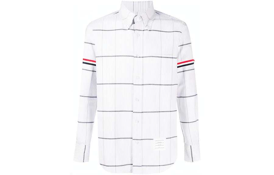 THOM BROWNE THOM BROWNE Shirts Men's Medium Gray Pointed Collar Moderate Other