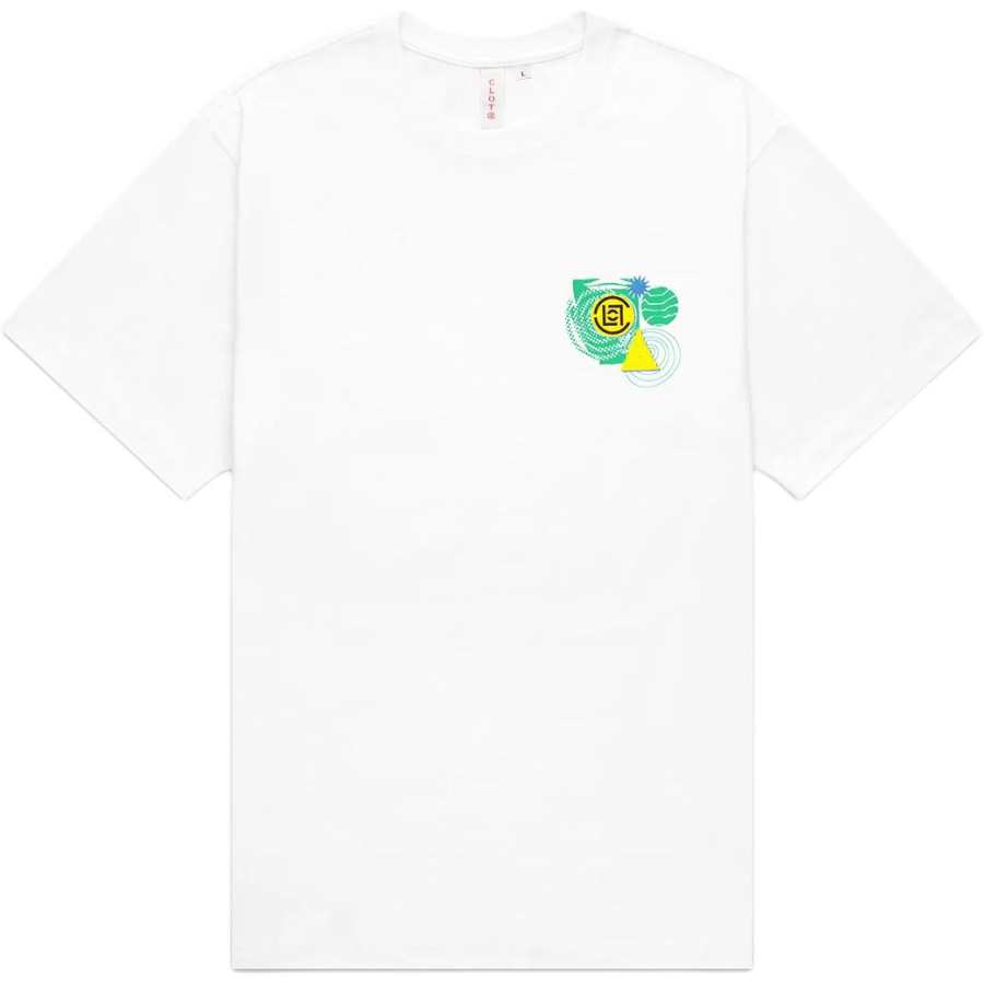 CLOT Life Is A Game Series T Shirts Unisex White Crew Neck Moderate
