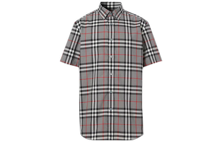 Burberry Shirts Men's Gray Pointed Collar Moderate Shirt
