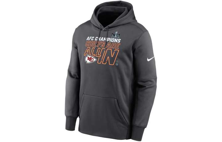 Nike Nike Kansas City Chiefs 2023 AFC Champions Trophy Collection Sweatshirt Men's Anthracite