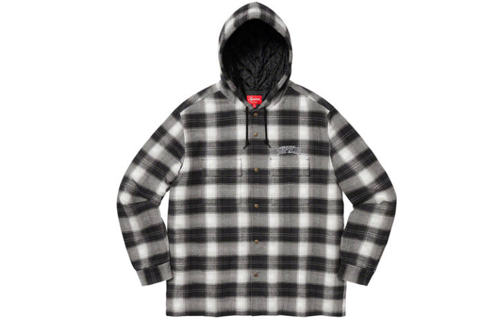 Supreme Supreme Quilted Hooded Plaid Shirt