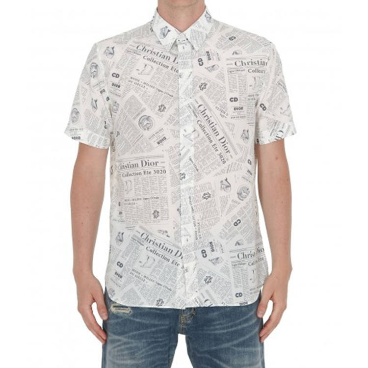 DIOR DIOR Short Sleeve Newspaper Print