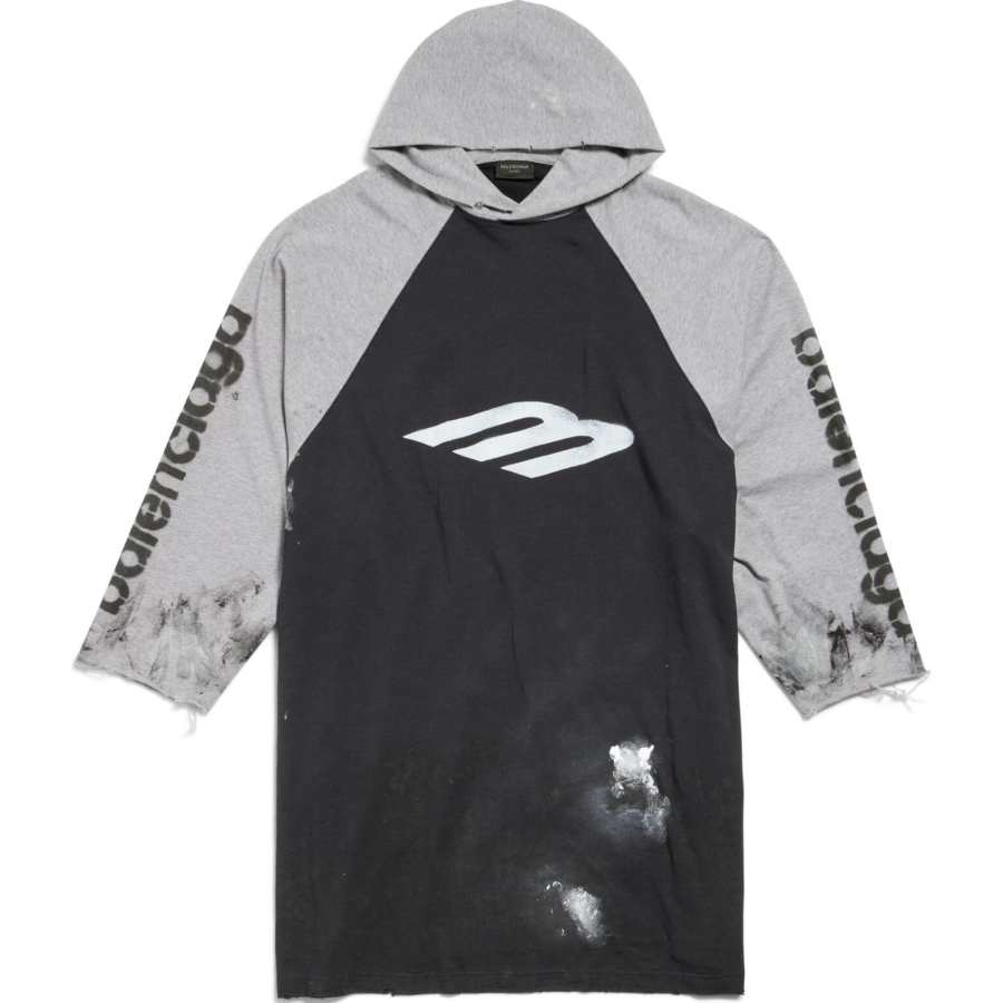 Balenciaga Logo Printed Hooded T Shirt