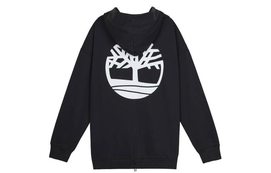 Timberland Sweatshirts Men's Black Hooded Moderate Regular