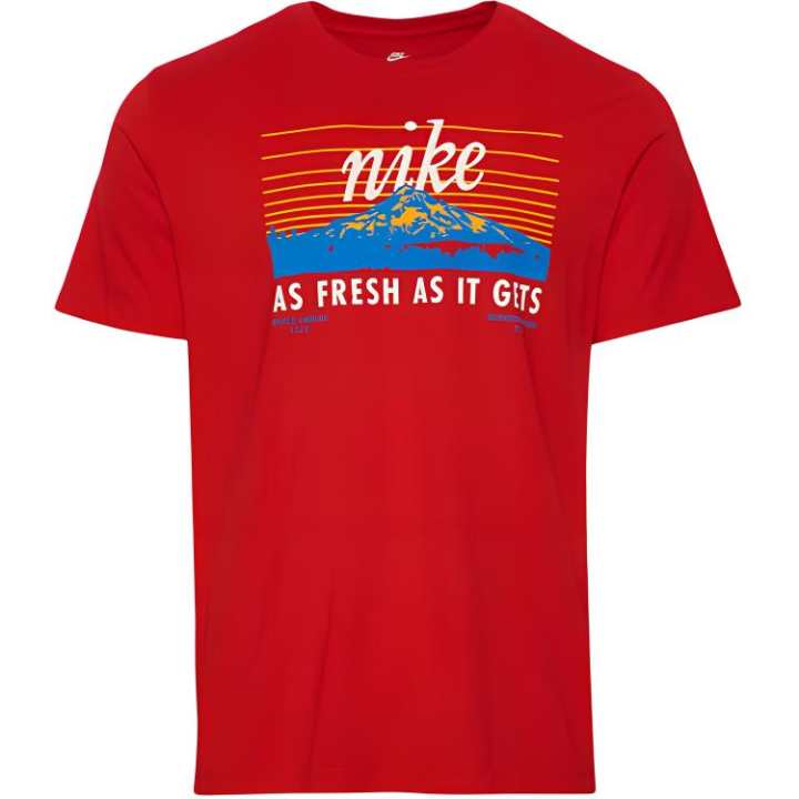 Nike Nike T Shirts Men's Red Crew Neck Moderate Straight Fit