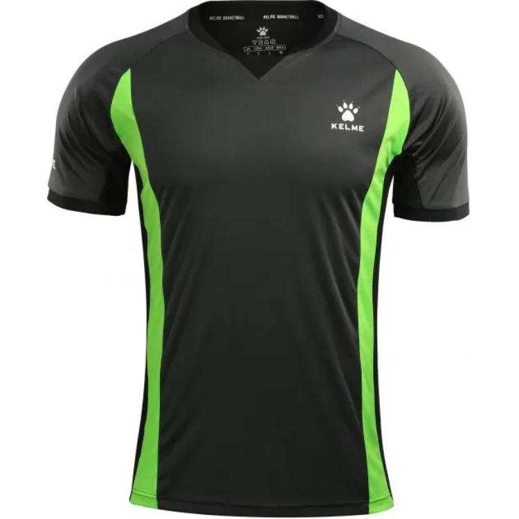 KELME T Shirt Men's Dark Gray Neon Green