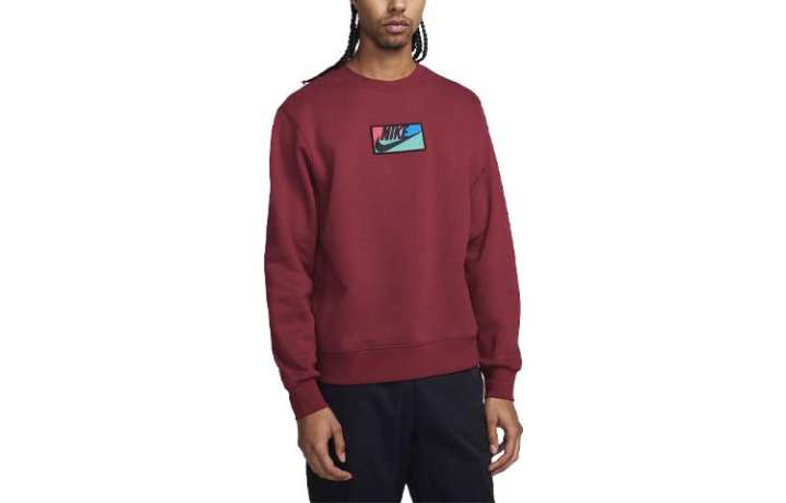 Nike Nike Sweatshirts Men's Burgundy Crew Neck Moderate Regular