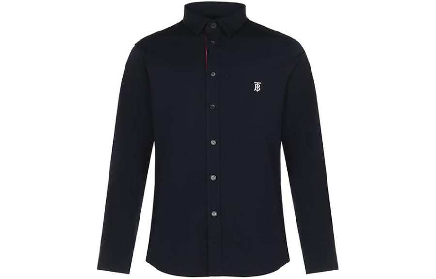 Burberry Shirt Spring Men's Marine Blue