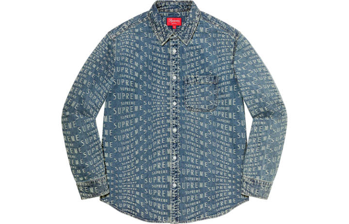Supreme Supreme Warp Jacquard Logos Denim Shirt