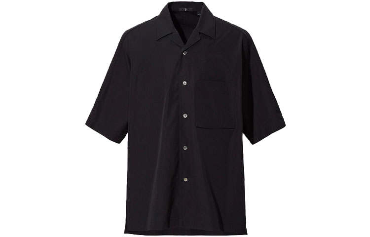 UNIQLO X JIL SANDER Jil Sander Shirts Men's Black Lapel Moderate Shirt