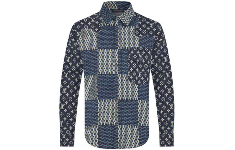 LOUIS VUITTON X Nigo Mngm Waves Giant Damier Flannel Shirt