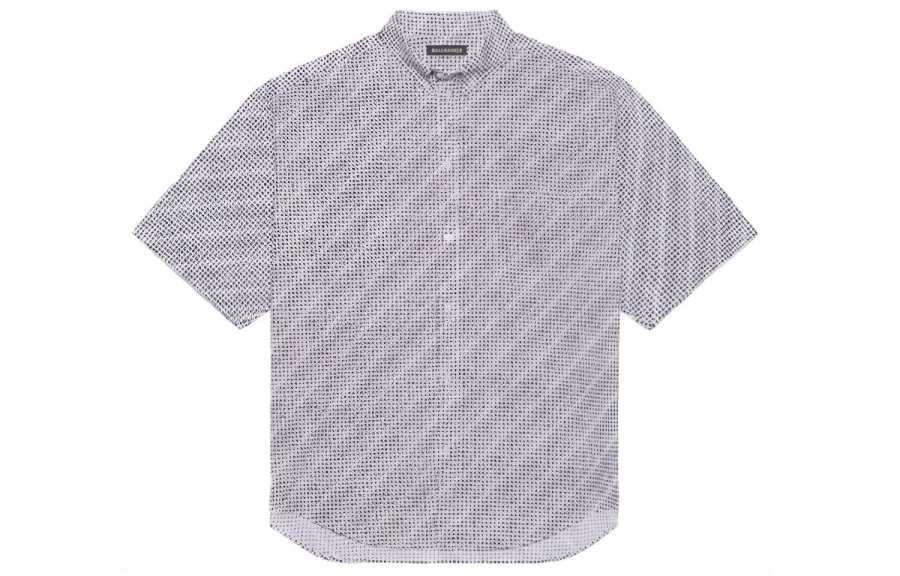 Balenciaga Shirts Men's Gray Pointed Collar Moderate Shirt
