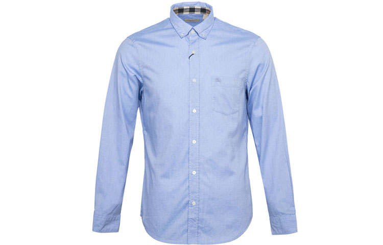 Burberry Shirts Men's Sky Blue Lapel Moderate Other