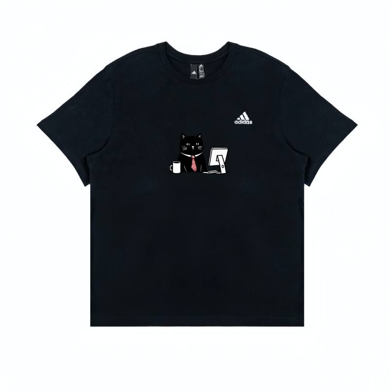 Adidas Adidas T Shirts Unisex Black Crew Neck Moderate Straight Fit